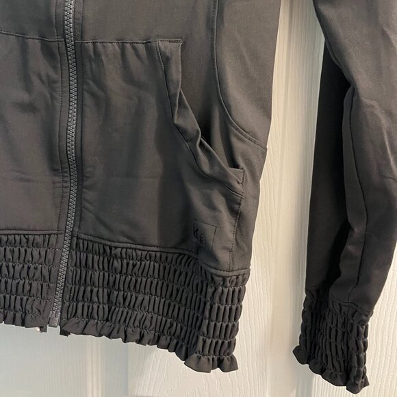 REI *Charcoal Gray* Lightweight Zip-Up | Stretchy | XXS | Ruffle Details | EUC - Picture 7 of 13